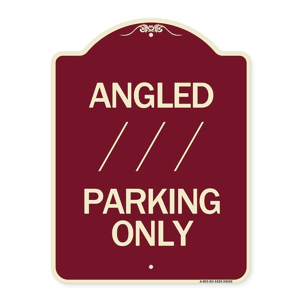 Angle Parking W/ Bidirectional Arrow 1 Heavy-Gauge Aluminum Sign, 24" x 18", BU-1824-24346